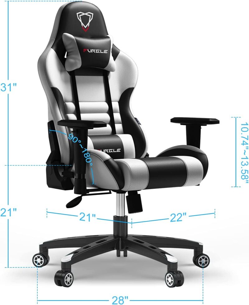 Gaming Chair - Furgle Gamer Chair - Office Chair - Swing Mode - with Headrest and Lumbar Support (WB) - Image 6
