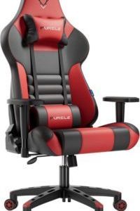 Furgle Gaming Chair, , PU Leather Ergonomic Video Game Chairs with Headrest and Lumbar Support, Rocking Mode,(Black/Red)