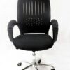 Ergonomic Adjustable Office Chair with Lumbar Support, Thick Padded Cushion, Armrests, and Breathable Mesh 360-degree Swivel Wheels (Black) - Image 2