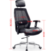 Ergonomic Home Office Desk Chair, High Back Mesh Computer Task Chair with Adjustable Headrest, Leather Seat, Armrest and Lumbar Support, Black - Image 5