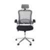Mesh High Back Ergonomic Chair with Arms and Headrest (Grey and Black) - Image 8