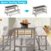 Dining Table Set, 55" Kitchen Table Set with 2 Benches - Image 5