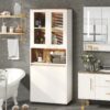 Bookcase, 71” Bookshelf Storage Cabinet with LED Light & Doors - Image 3