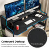 Gaming Desk, 55-Inch Computer Desk with Monitor Shelf - Image 4