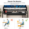 Gaming Desk, 55-Inch Computer Desk with Monitor Shelf - Image 5