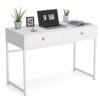 Computer Desk with 2 Drawers, Multifunctional Study Writing Desk - Image 7
