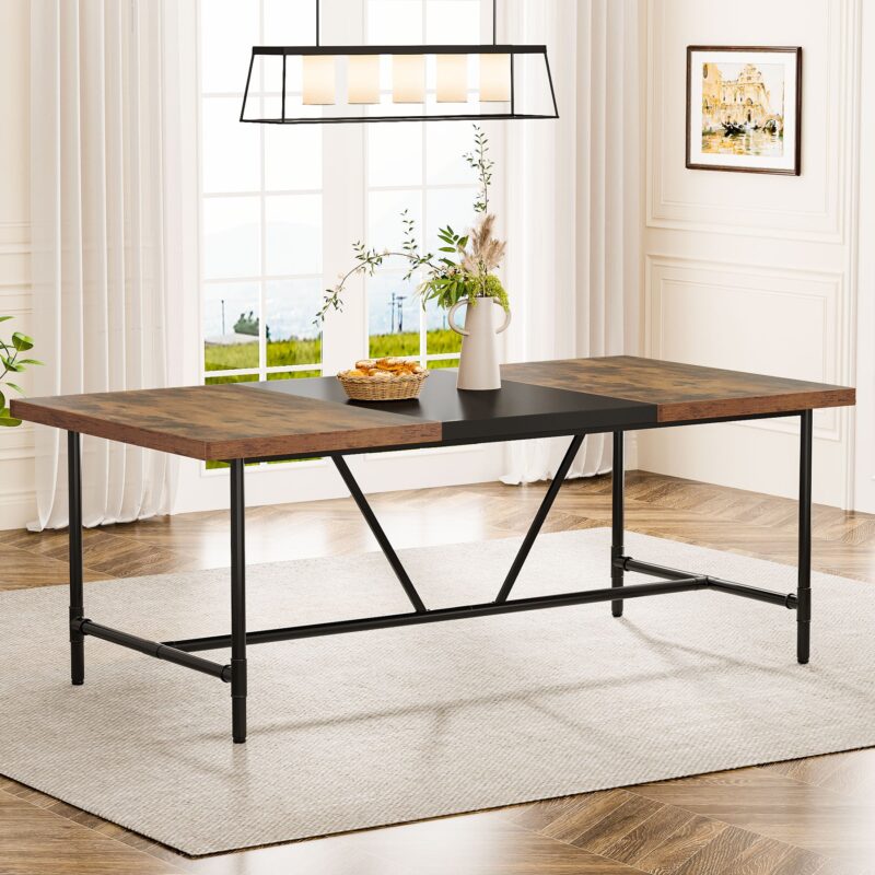 Dining Table, Industrial Breakfast Dinner Table for 6-8 people - Image 2