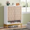 Shoe Cabinet, 5-Tier Entryway Shoe Organizer with Doors - Image 3