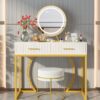 Vanity, 39 inch Makeup Dressing Table With 2 Drawers & LED Mecor - Image 2