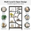Bookshelf, 71" Geometric Bookcase, Industrial 8-Tiers Etagere Shelving Unit - Image 7