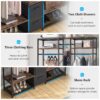 Freestanding Closet Organizer, Metal Garment Rack with Shelves - Image 6