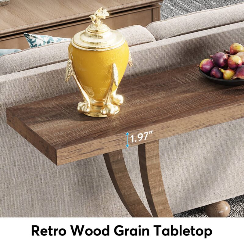 Console Table, 63 Inch 2-Tier Farmhouse Entryway Sofa Table - Image 7