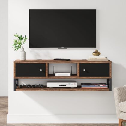 Floating TV Stand, 3-Tier Entertainment Center Media Console Shelf