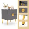Nightstands, Modern Bedside Table with 2 Drawers - Image 6