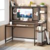 Computer Desk, 59" Gaming Desk with Monitor Stand & Storage Shelves - Image 2