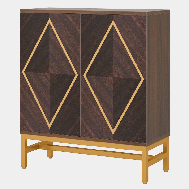 Sideboard Buffet Set of 2, Accent Console Cabinet with Adjustable Shelf - Image 2