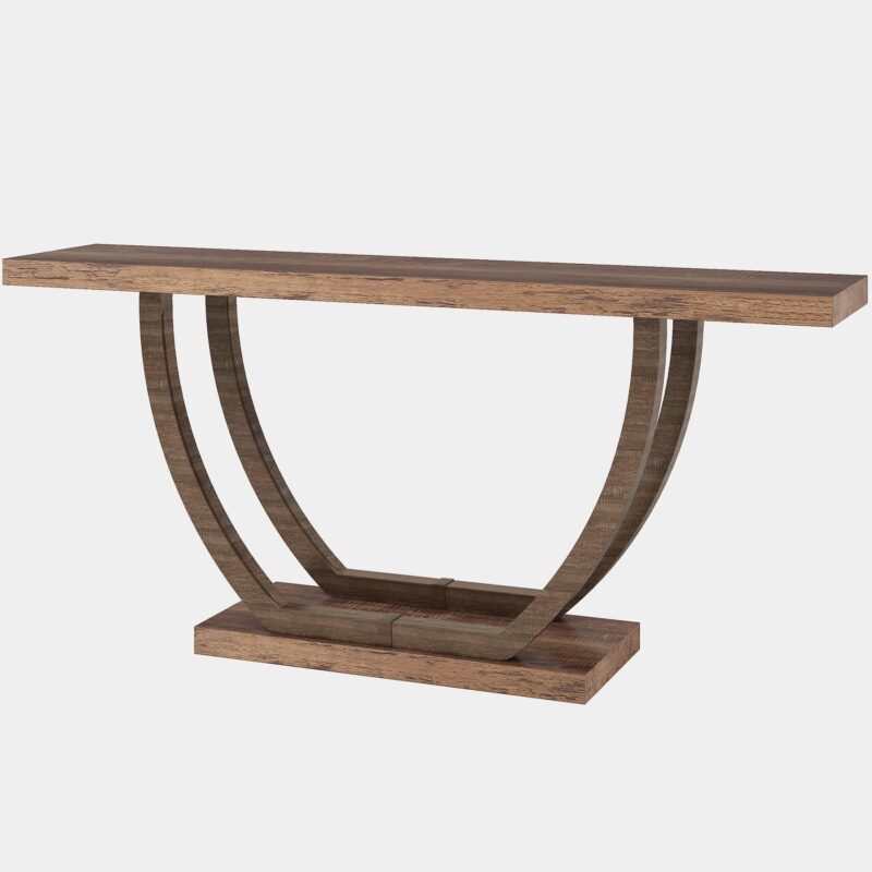 Console Table, 63 Inch 2-Tier Farmhouse Entryway Sofa Table - Image 2