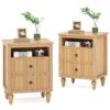 Nightstand, 2 Drawers Sofa Side Table with Open Storage Space - Image 7