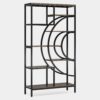 Bookshelf, 71" Geometric Bookcase, Industrial 8-Tiers Etagere Shelving Unit - Image 2