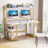 Computer Desk, 55" Hutch Desk Writing Table with Monitor Stand - Image 9