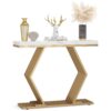 Console Table, 42" Modern Faux Marble Entryway Sofa Table