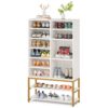 Shoe Cabinet, Freestanding Shoe Rack with 10 Adjustable Compartments