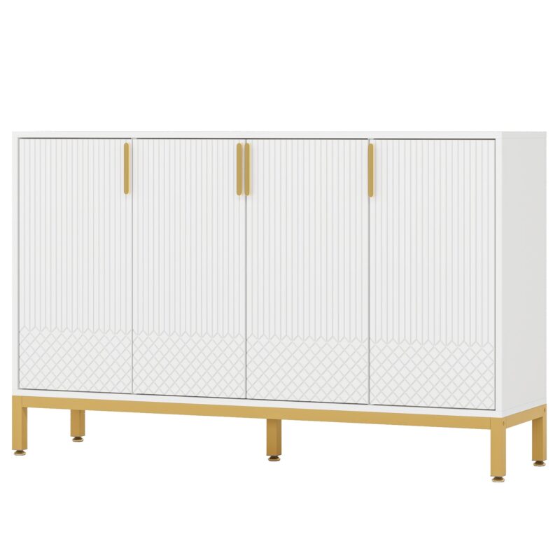 Sideboard Buffet, 59" Luxury Buffet Storage Cabinet with 4 Doors - Image 2