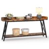 Console Table, 2-Tier Narrow Sofa Table Behind Couch Entryway Table