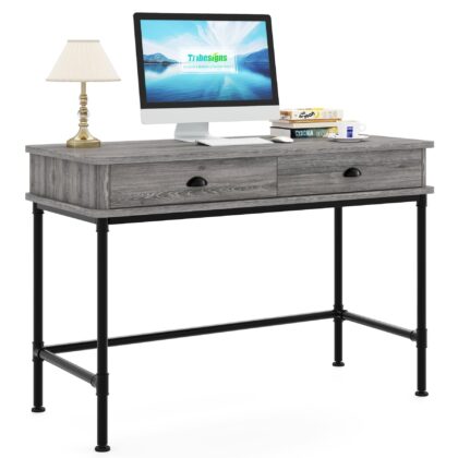 Computer Desk, 47" Study Writing Table with 2 Storage Drawers