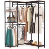 Freestanding Closet Organizer, L Shaped Garment Clothing Rack