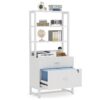 File Cabinet, 2 Drawer Vertical Filing Cabinet with Lock & Bookshelf - Image 10