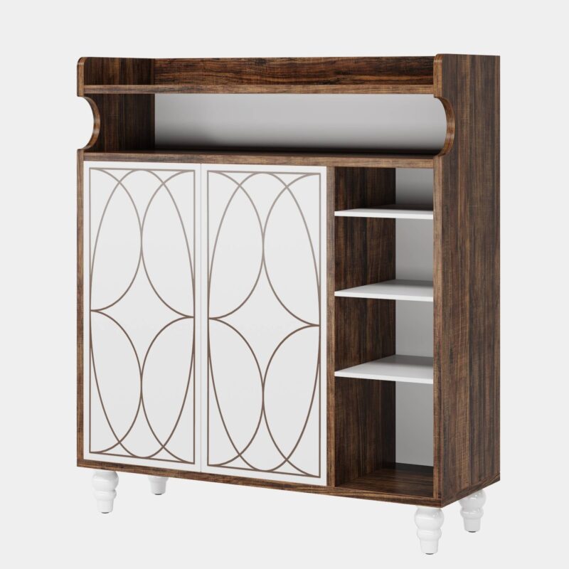 Shoe Cabinet, Shoe Organizer with Doors & Adjustable Shelves - Image 2