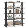 Bookshelf, Double Wide 5-Shelf Etagere Bookcase