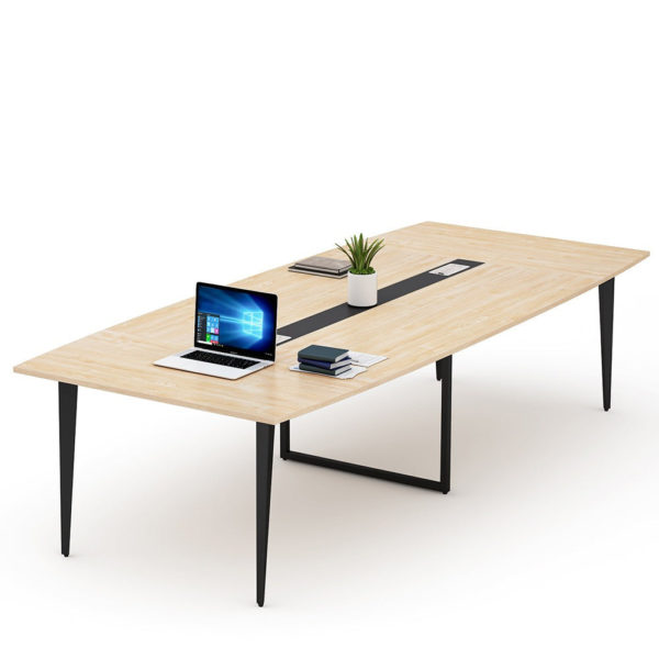 6 FT Conference Table With Power Outlets – 70.8" Boat Shape Meeting Table, USB & AC Ports