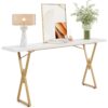 Console Table, 70.9 Inch Sofa Table Hallway Table, White and Gold