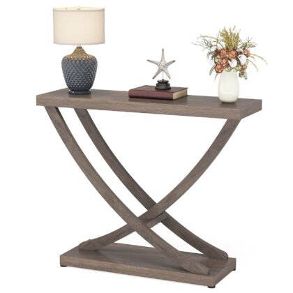 Console Table, 35 inch Industrial Entryway Table Narrow Sofa Table