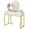 Vanity, 39 inch Makeup Dressing Table With 2 Drawers & LED Mecor