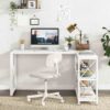 L-Shaped Desk, Reversible Corner Computer Desk with Shelves - Image 9