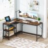 L-Shaped Desk, Reversible Corner Computer Desk with Storage Shelves - Image 3