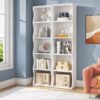 Bookshelf, 70.9" Narrow Bookcase 5 Cube Storage Organizer - Image 7