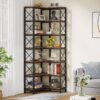Corner Bookshelf, 7-Tier Tall Corner Bookcase Storage Display Rack - Image 3