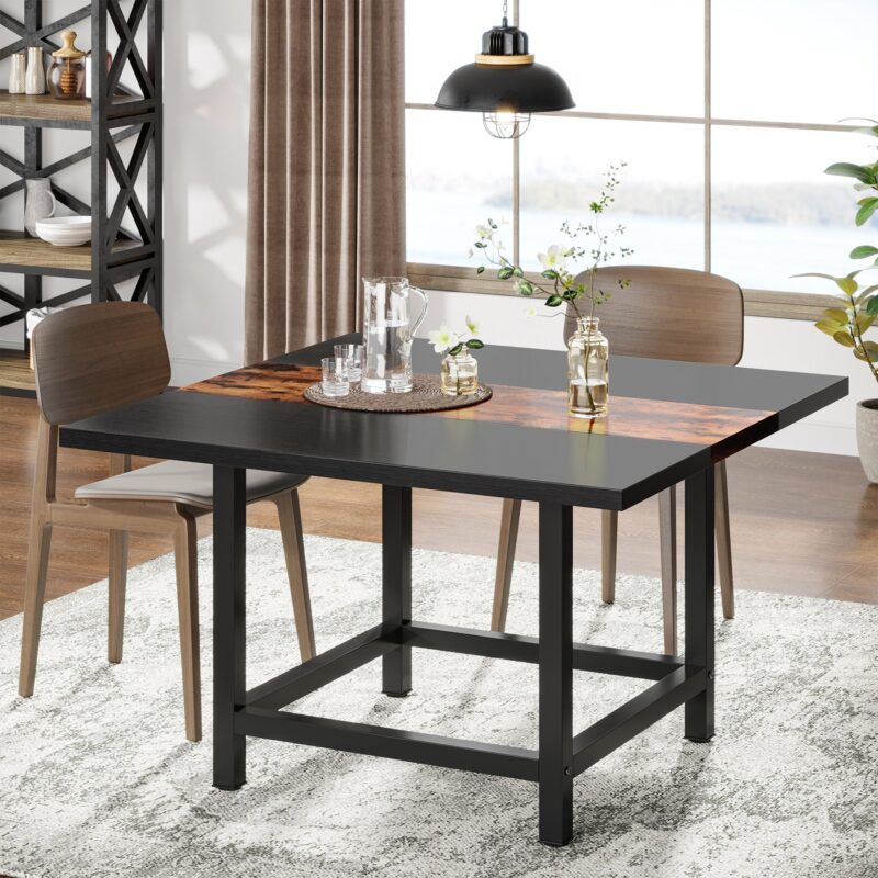 Dining Table, Rustic Square 39"x 39"x 29" Kitchen Table for 4 - Image 6
