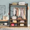 Freestanding Closet Organizer, Heavy Duty Clothes Garment Rack with Shelves - Image 3