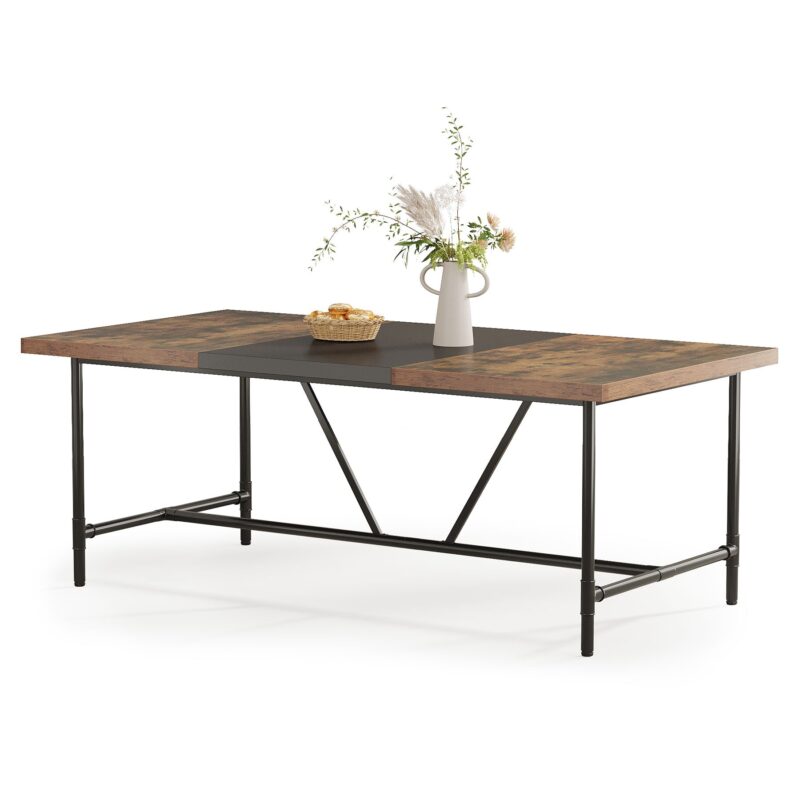 Dining Table, Industrial Breakfast Dinner Table for 6-8 people