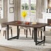 Dining Table, Industrial Rectangular Kitchen Table for 4-6 People