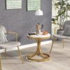 End Table, Modern Side Tables with White Faux Marble Top - Image 2