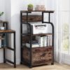 File Cabinet, 3 Tier Mobile Printer Stand with Legal Size Drawer - Image 2