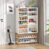 Shoe Cabinet, Freestanding Shoe Rack with 10 Adjustable Compartments - Image 2