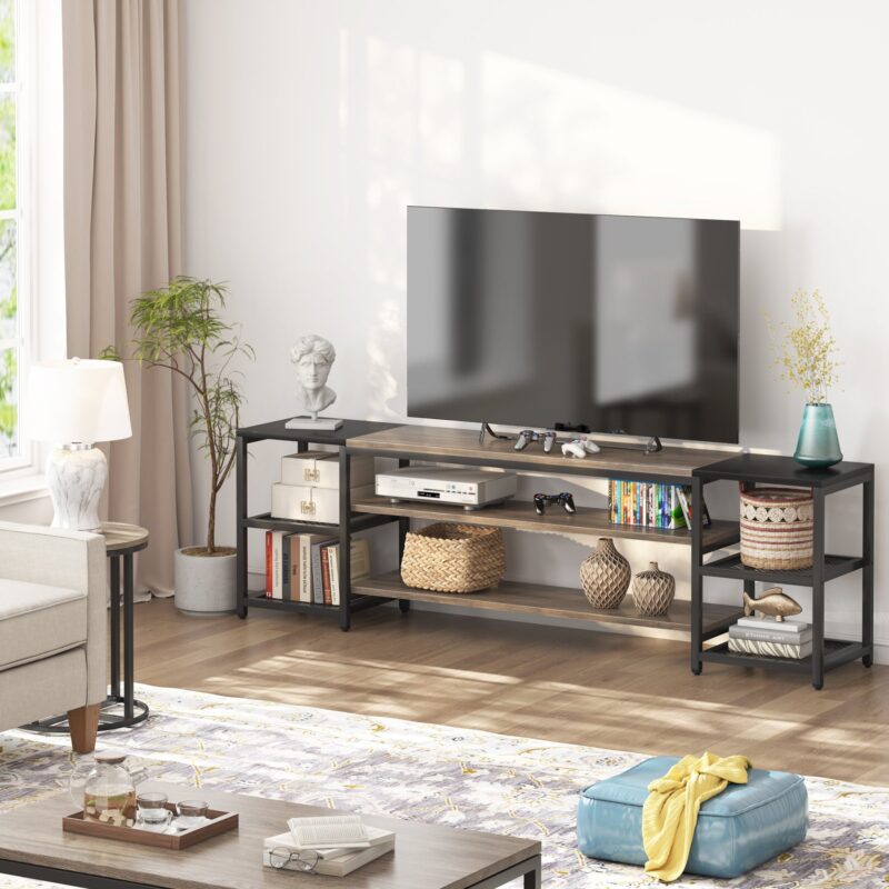 TV Stand, 3-Tier Media Entertainment Center for TV up to 85" - Image 9