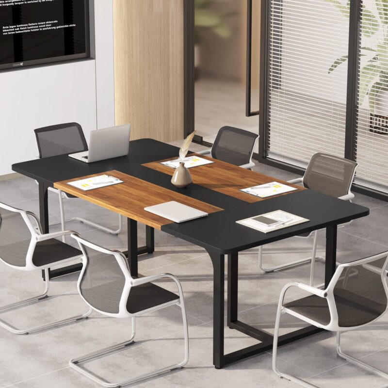 Conference Table, 6FT Rectangle Meeting Table for 8 People - Image 3